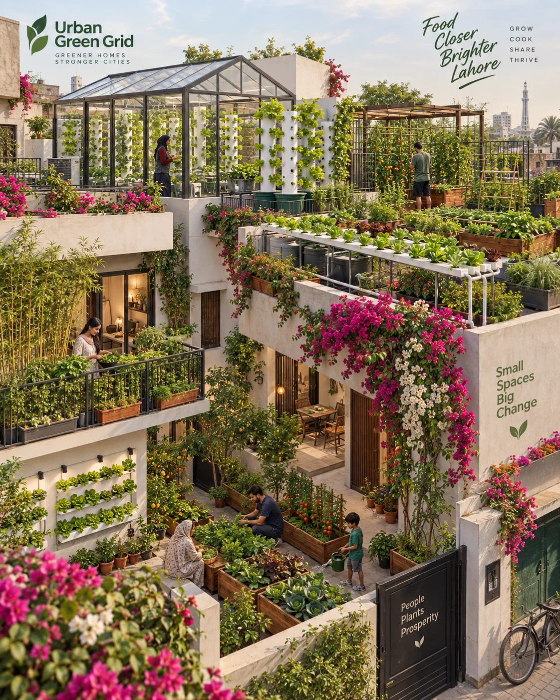 Concept visualization of multi-use urban rooftop