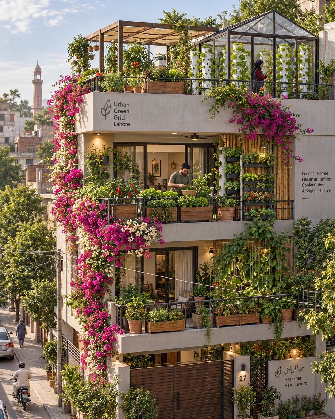 Concept visualization of a vertically green Lahore home