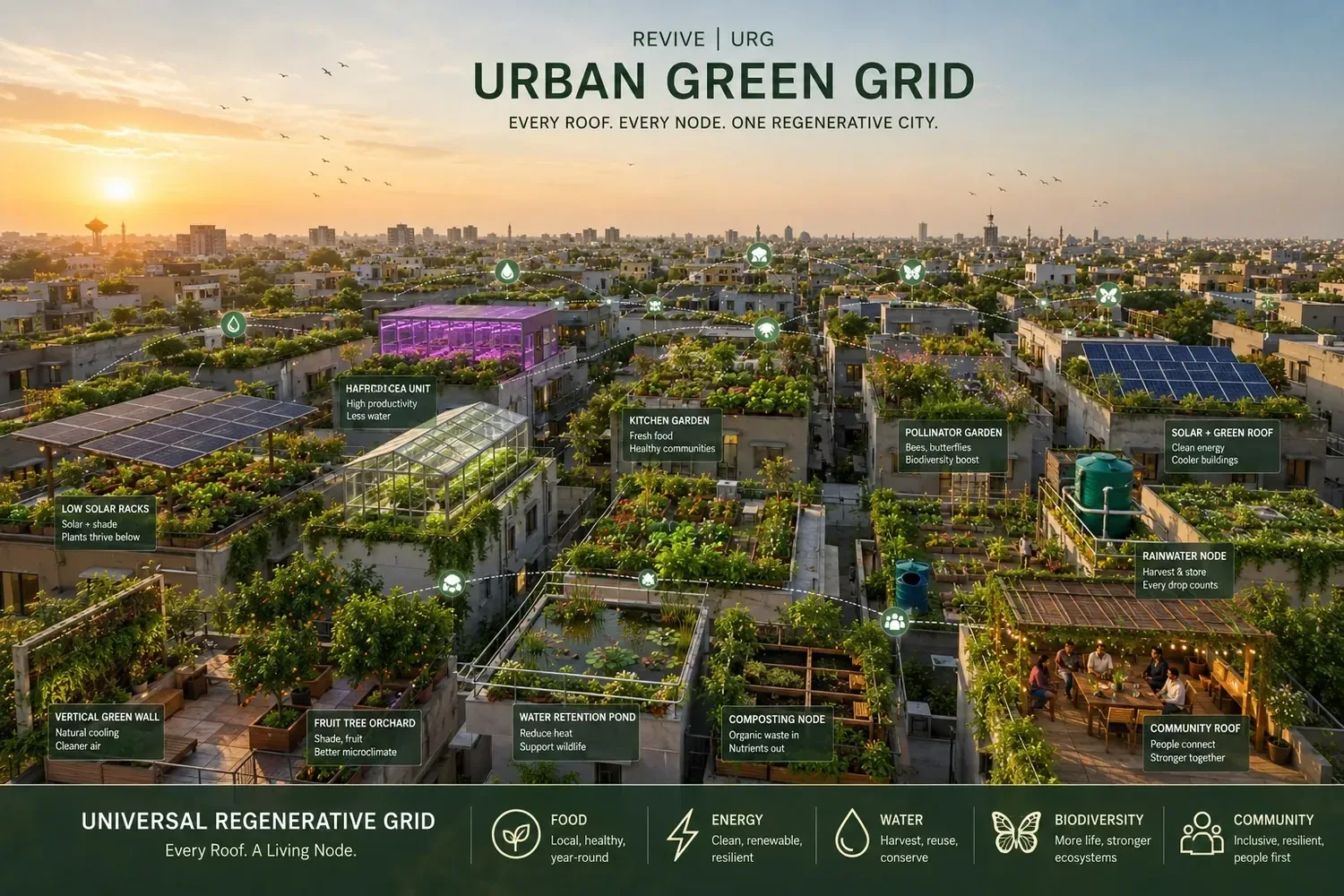 Illustrative greener Lahore neighborhood network